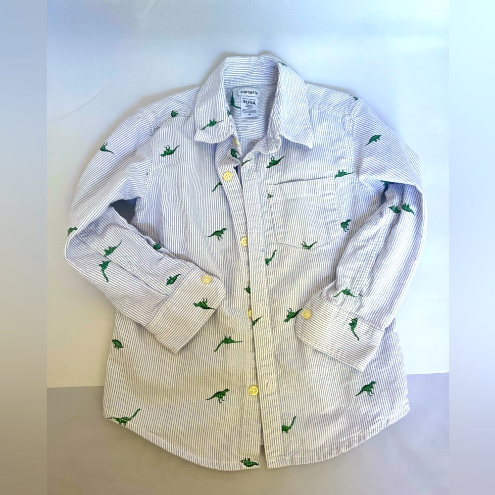 Two boys button down long sleeve shirts